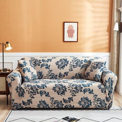 European Floral Stretch Elastic Singel Seat Sofa Cover Set Couch Armrest L Shape Anti-dust Convertible Cover for Living Room