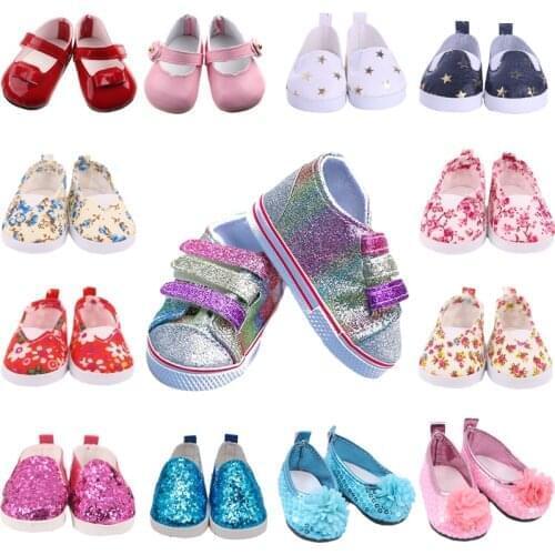 7.5 cm Doll Shoes For 16-18 Inch Girl/Boy Doll & 43 cm Bebe Reborn Doll Toys & Our Generation Doll Clothes Accessories