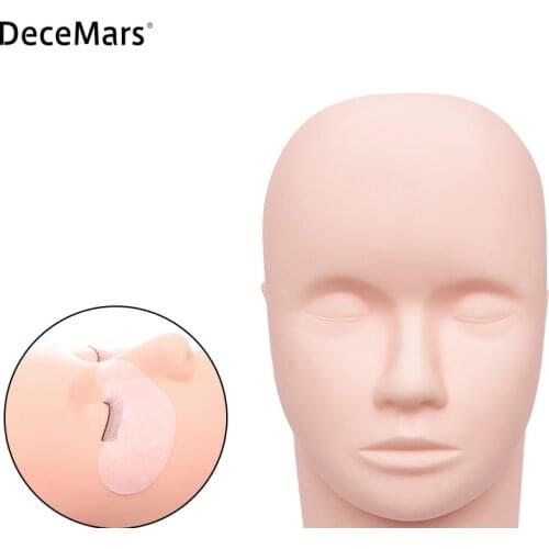 DeceMars Fake Head Mould Mannequin Head Training Makeup Model Rubber Eye Facial Eyelash Eyelash Extension Makeup Practice Heads