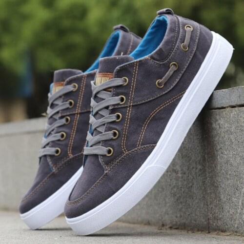 Mens Denim Canvas Shoes Plain Color Breathable Comfortable Solid Color Casual Sports Shoes Mens Flat Shoes 2021 NEW
