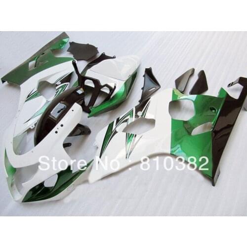 HOT Fairing kit for GSXR600 750 04 05 GSXR600 GSXR750 GSX-R600 750 K4 2004 2005 white green ABS Fairings set SW65