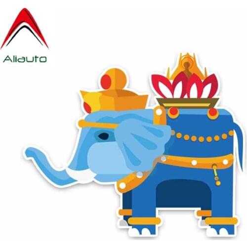 Aliauto Thailand Elephant Cartoon Car Sticker Sunscreen Waterproof Decal PVC car Accessories Decoration,14cm*12cm