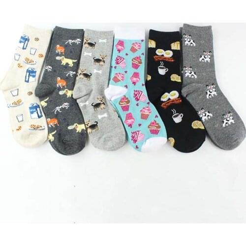 New Product Harajuku Fashion Creative Funny Socks Kawaii Pet Dog/Cat/Fruit/Food Casual Socks Calcetines Mujer