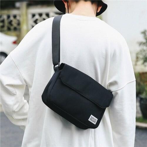 Hots Tide Canvas Postman Bag Japanese Department Simple Retro Wide Shoulder Messenger Bag Female Arts Students Shoulder Bag