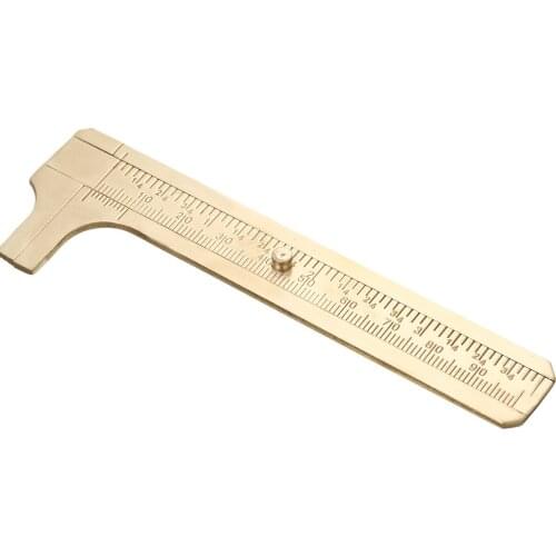 Portable 4" 100mm Brass Caliper Sliding Vernier Ruler Gauge Tool For Quickly Measuring Accessories Measuring Inches/Meter