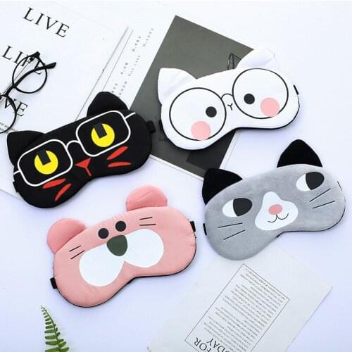Cat Children Sleep Cute Night Kids Mask Sort Cotton Blindfold Dream Bandage Band Aid Eyepatches For Health Gift Travel Relax