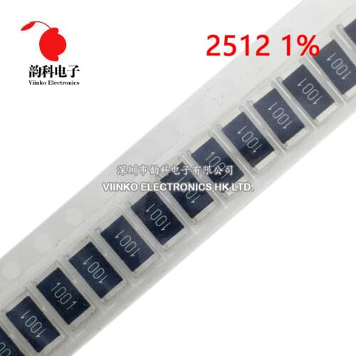 50pcs 2512 1% SMD resistor 0R ~ 10M 1W 0 1 10 100 150 220 330 ohm 1K 2.2K 10K 100K 220K 0R 1R 10R 100R 150R 220R 330R 470R 1M