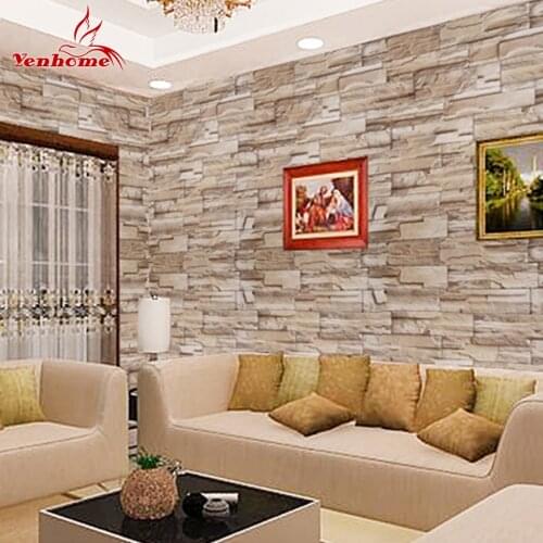 Self Adhesive Wallpaper Roll For Wall Rustic Kitchen Living Room TV Background Stone Decals Brick Wall Sticker Home Decoration