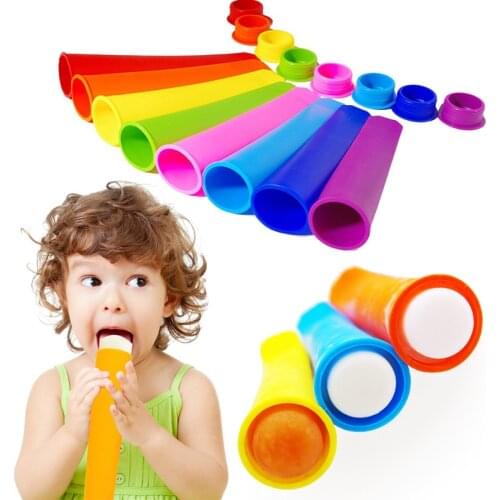 Silicone Ice Cream Mold with Lids Frozen Ice Stick Tube Mould Tray Popsicle Cube Maker Summer Kitchen Accessories Tools