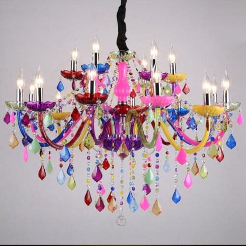 Modern Crystal Chandeliers LED Pendant Lamps Colorful hanglamp lustres de cristal Decorative luminiare light fixture nordic lamp