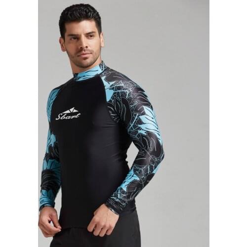 UV Protéger Éruptions cutanées Hommes Maillots De Bain Maillot de Bain À Manches Longues Hommes Rashguard Surf Chemise Pour La N
