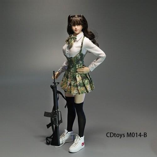 In Stock Cdtoys M014 1/6 Female Soldier Tactical Jk Python Uniform Skirt Pleated Skirt Armed Girl Suit