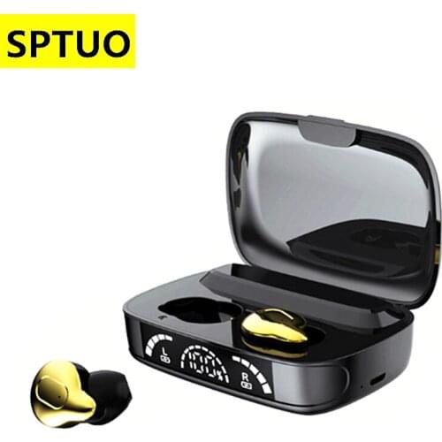 V5.1 Bluetooth Wireless Earphone IPX7 Waterproof Touch Earbuds Headset 2000mAh Battery LED Display Charge Case