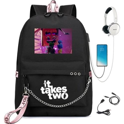 It Takes Two Girls SchoolBag Children Waterproof Mochila Casual Backpack Women Kids Boy Student Rucksack