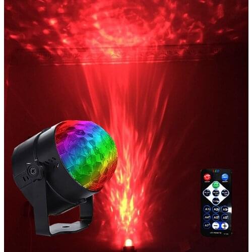 Sound Activated Rotating Disco Ball DJ Show Remote Control Flame Music RGB LED Stage For Christmas Xmas Wedding Party Lights