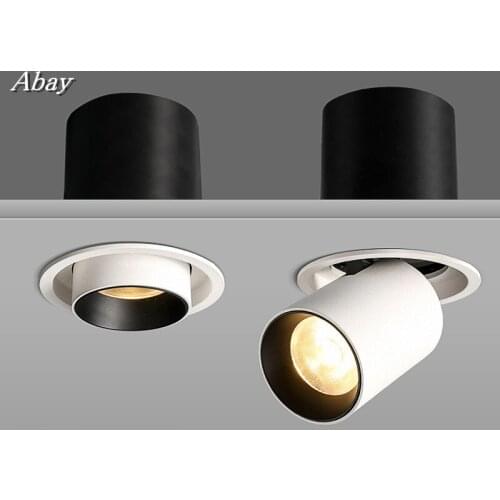 Dimmable Recessed Folding Rotation 360° LED Downlights 12W18W24W COB LED Ceiling Spot lights AC85~265V Background Painting Lamp