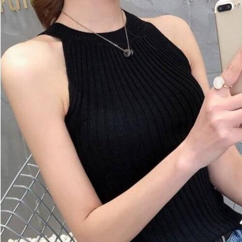 Women Spring Summer Style Knitted Sweater Pullovers Lady Casual O-Neck Sleeveless Pullovers Tops ZZ0057