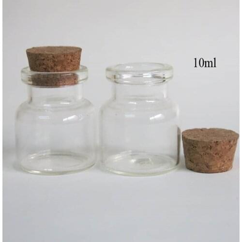 1000pcs10ml Empty Clear Vial Wishing Bottles 10cc 1/3oz GlassBottle with Cork Storage Bottle Jars Lucky Container 30*30*17mm