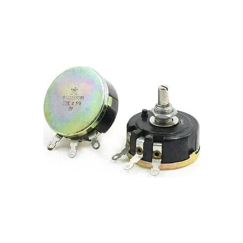 2 Pcs 6mm Round Shaft Rotary Linear Taper Carbon Potentiometer 22K ohm