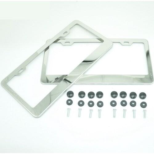 2pcs Stainless Steel License Plate Frames Tag Covers Holder For Vehicles USA Canada Standard Car Styling License Plate Frame