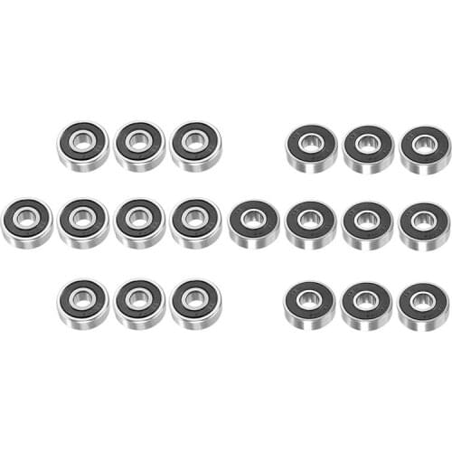 20Pcs Double Sealed Miniature Deep Groove Ball Bearing :10Pcs 629-2RS 9Mmx26mmx8mm & 10Pcs 628RS 8Mmx24mmx8mm
