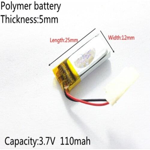3.7V,110mAH,501225 PLIB; polymer lithium ion / Li-ion battery for GPS,mp3,mp4,mp5,dvd,bluetooth,model toy mobile bluetooth