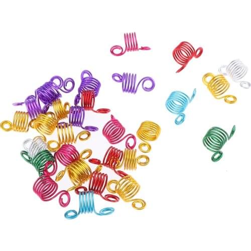 30Pcs Aluminum Spiral Hair Spring Beads Rings Coil Dreadlock Hair Accessories for Braid Beards Hair Pendants & Bracelets DIY