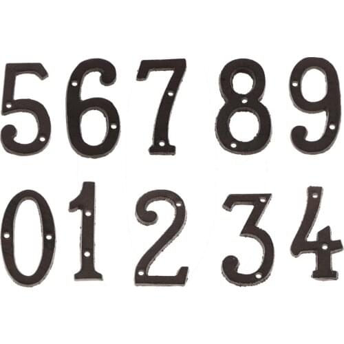 ABS Plastic Bronze Self- Adhesive 0-9 Door Numbers Customized House Address Sign Door Number Signs Digits Sticker Plate