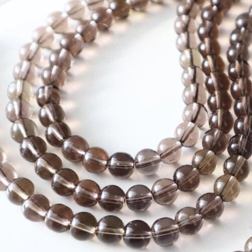 Wholesale 1string Natural Smoky Crystal Quartz 4MM 6mm 8MM 10MM 12MM Round Gem Stone beads 15.5" Full strand