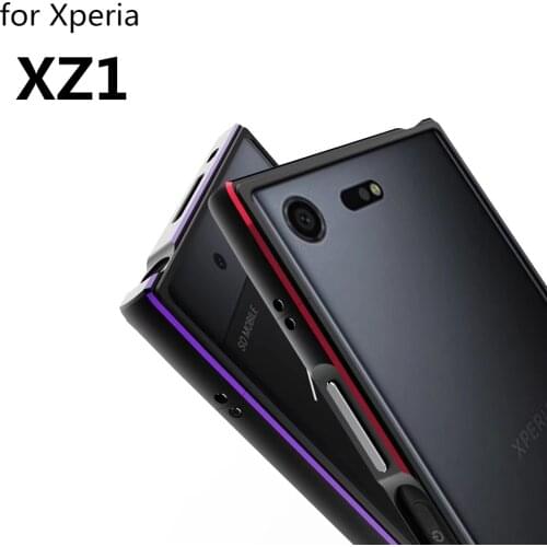Case For Sony XZ1 Luxury Deluxe Ultra Thin aluminum Bumper For Sony Xperia XZ1 G8341 G8342 + 2 Film (1 Front +1 Rear)