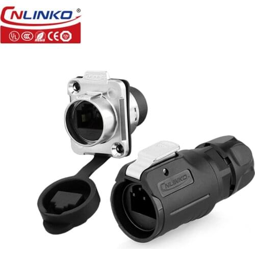Cnlinko Manufacture M16 Panel Mount RJ45 Connector Male Plug RJ45 Signal Connector For Communication Industry