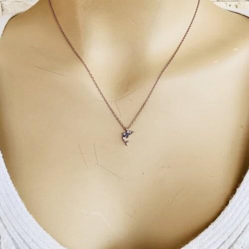 Dolphin 925 Sterling Silver Necklace Women Girls Gift Jewelry Accessories Fashion Handmade Elegant Chain