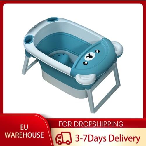 Baby Bath Tub Large Childrens Folding Tub Dual-purpose Tub Multifunctional folding Swimming Tub Suitable Bath Barrel for 0-6Y