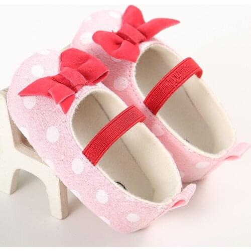 0-1 year old female baby foreign trade dot butterfly princess shoes baby toddler shoes