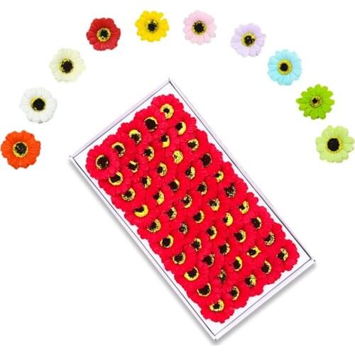 50pcs 5cm Artificial Soap Daisy For Flower Arrangement Wedding Bouquet Party Birthday Souvenirs Gifts Favor Home Decoration