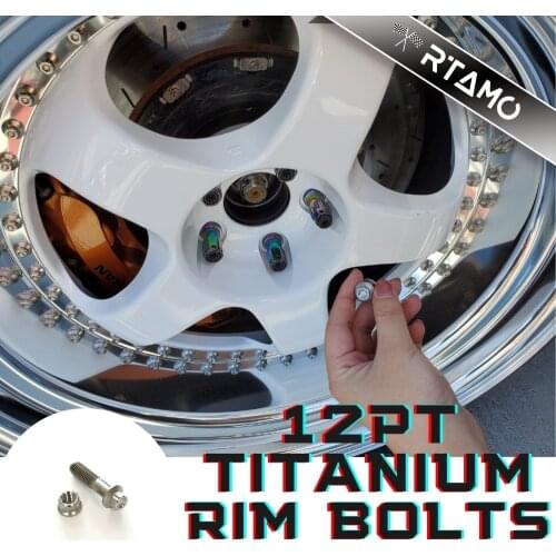 Titanium Alloy Rim Bolt &Nut Kit 12PT M8