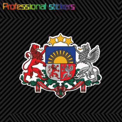 Latvian Coat of Arms Sticker Decal Self Adhesive Vinyl Latvia Flag LVA LV Stickers for Cars, Bicycles, Laptops, Motos