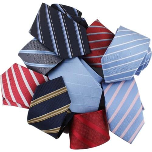 Linbaiway 7cm Men Necktie Polyester Striped Jacquard Formal Skinny Bridegroom Party Dress Wedding Necktie Custom LOGO