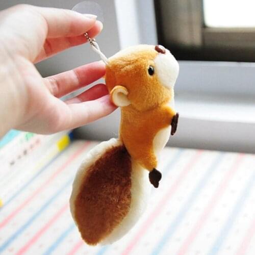 Mini Squirrel Plush Toy Stuffed Doll Pendant Decorations Oversized Tail Squirrel Ornament Keychain Toys for Girls Children Gift