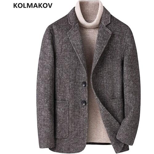 Woolen Blazer Men 2021 spring mens High quality Blazers men Overcoats Male Business Wool Jackets Man skinny Plus Size M-4XL