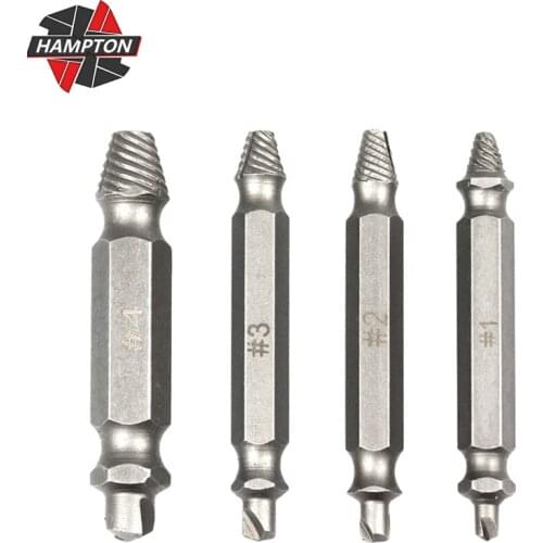 4pcs Damaged Screw Extractor Set Speed Out Drill Bits Removal Broken Bolt Remover Easily Take Out Bolt Extractor