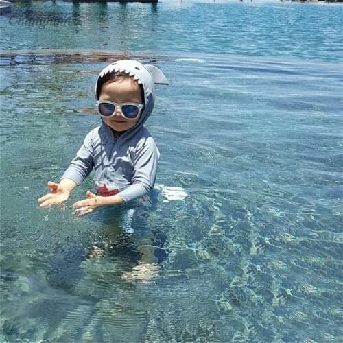 New Models 1-7 Y Boys Rash Guards One Piece Swimwear Children Bathing Suit Kids Swimsuit Sunny Sandy