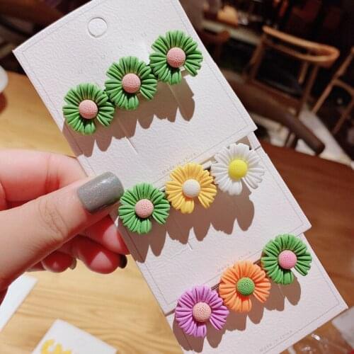 New Women Girls Cute Colorful Daisy Shape Hairpins Sweet Hair Clips Barrettes Slid Clip Fashion Hair Accessories
