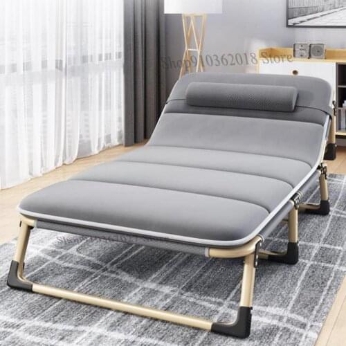 Solo Folding Bed Single Bed Household Simple Lunch Bed Nap Office Artifact Multifunctional Marching Bed Reclining Chair
