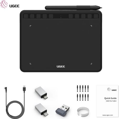 UGEE S640/S640W Pen Tablet Wireless 2.4G/Type-C Digital Drawing Tablet 10 Shortcuts 6.3"x 4" Battery-Free 8192 for Beginner