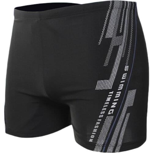 Mens Male Printing Swimwear Boxer Shorts Sexy Swimming Nylon Breathable Built-In Beam Line Briefs Swimming Trunks Beach Wear