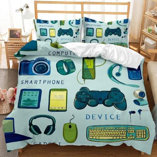 Gamepad Printing Picture Family Quilt Cover Quilt Cover Bedding 2/3P Down Quilt For Boys And Girls Room Decoration Duvet Cover