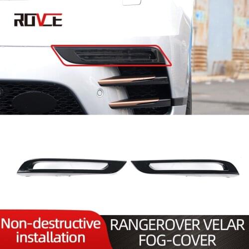 2Pcs/Set Car For Land Rover Range Rover Velar L560 ABS Front Car Fog Lights Lamps Decoration Cover LR094993 LR136387