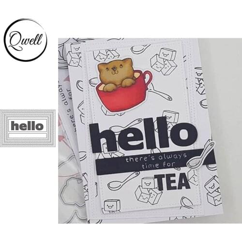 QWELL Words Hello Photo Frame Metal Cutting Dies For DIY Scrapbooking Paper Cards Crafts Album Making Template 2020 New Die Cut