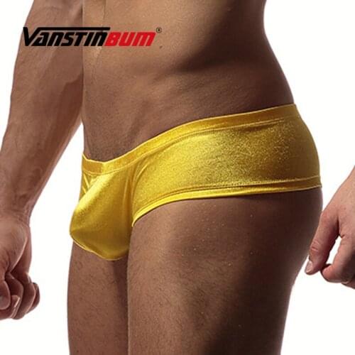 VANSTINBUM Shining Boxer Shorts Men Sexy Underwear Breathable Panties Fashion Man Gay Bikini Body Shpaer U Pouch Underpants XXL